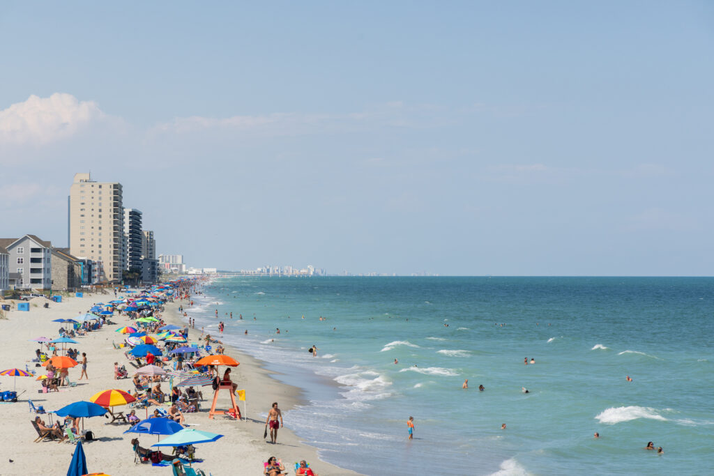 tourists on myrtle beach